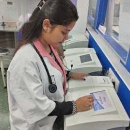 Operating Semi automated biochemistry analyser