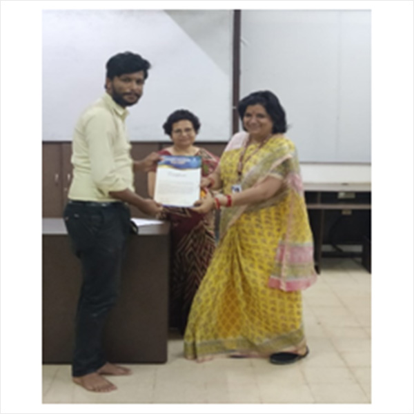 K. Sai Kishore got Best Paper Award in Springer International Conference, Certificate received from VC Madam